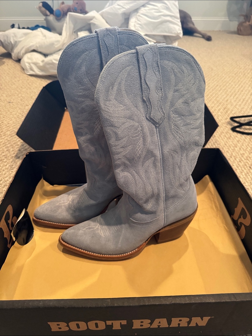 Idyllwind Powder Blue Suede Lace-Up Western Boots